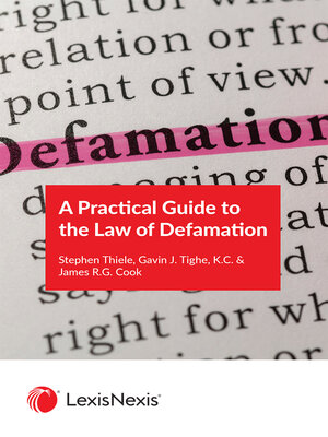 cover image of A Practical Guide to the Law of Defamation